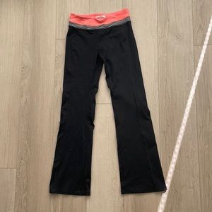 Black - orange gray banded yoga active pants